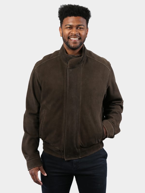 Men's Brown Suede Leather Jacket