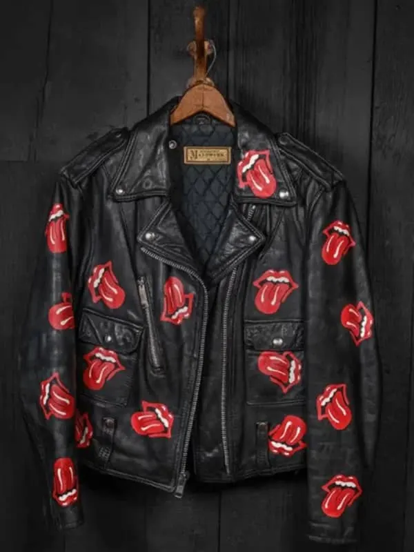 Rolling Stones Tongue Leather Jacket