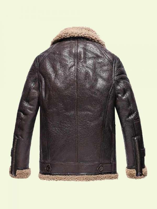 Shearling Brown Leather Jacket - Shopcelebswear