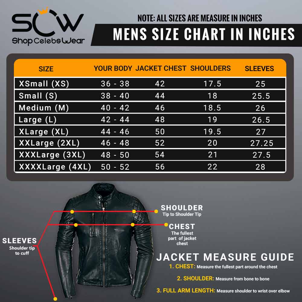 Size Guide – Leather Jackets by SA