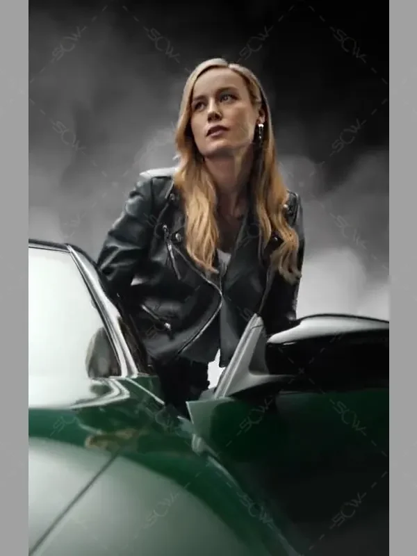 Fast X Brie Larson Black Leather Jacket