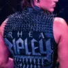 WWE Rhea Ripley Black Leather Studded Vest