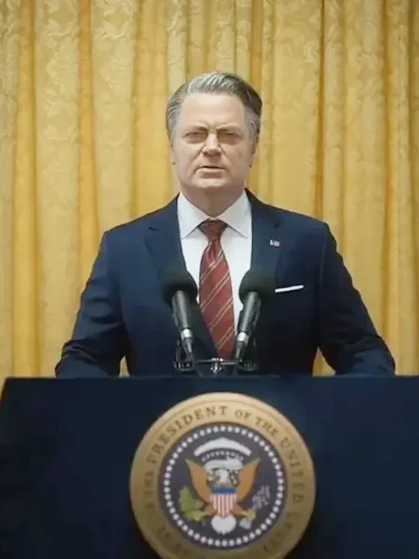 Civil War 2024 Nick Offerman Blue Blazer