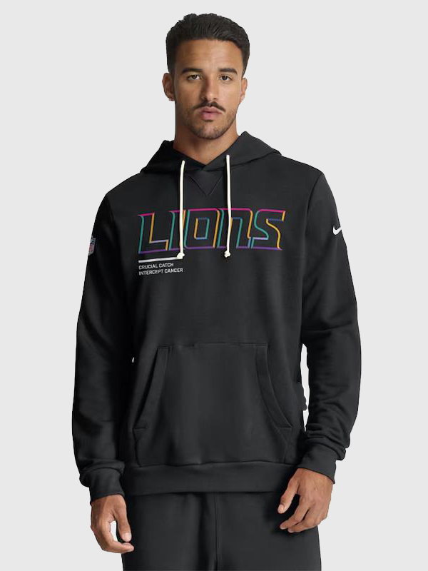 Detroit Lions 2025 Black Crucial Catch Hoodie