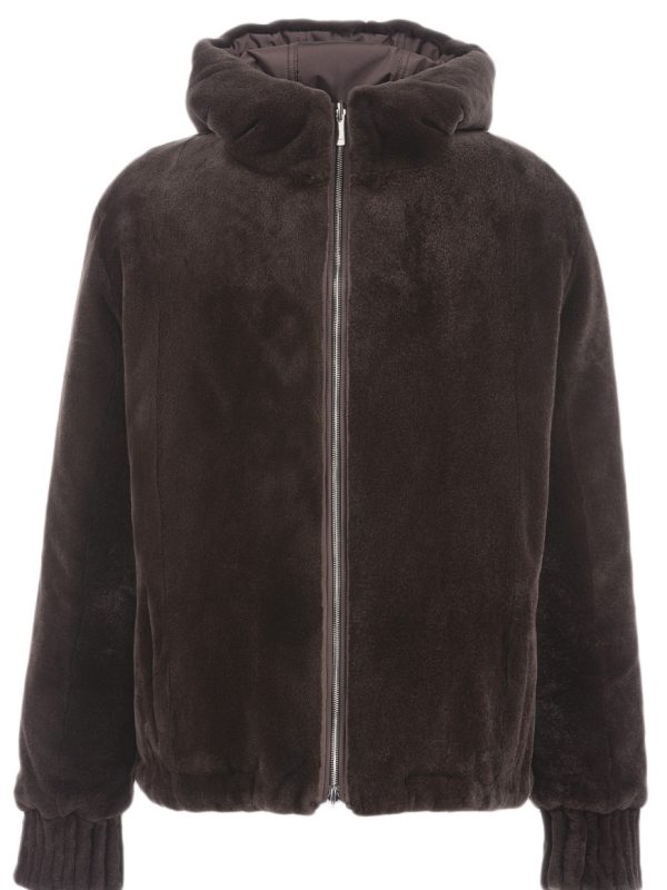 Man's Brown Mink Fur Hooded Jacket