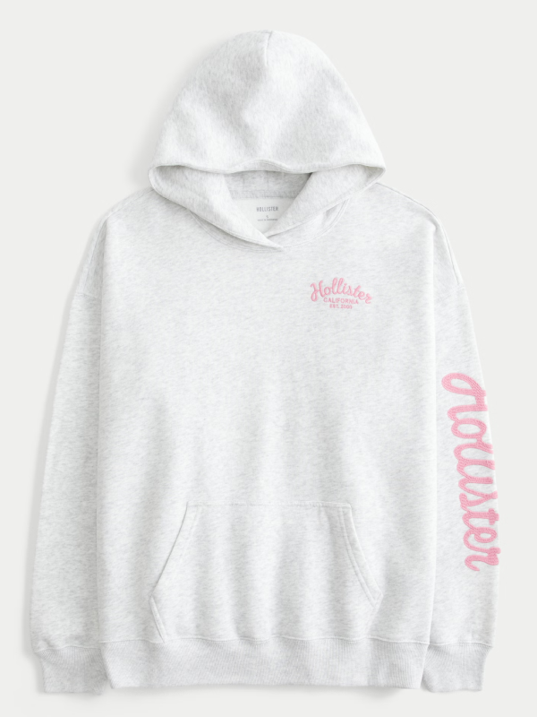 Hollister Feel Good Oversized Logo Graphic Hoodie