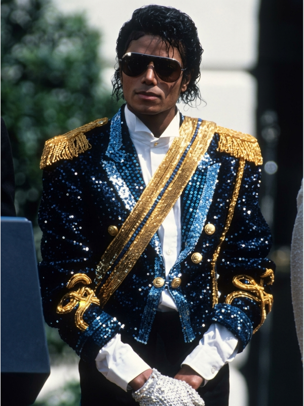 Michael Jackson Jaafar Blue Sequin Jacket