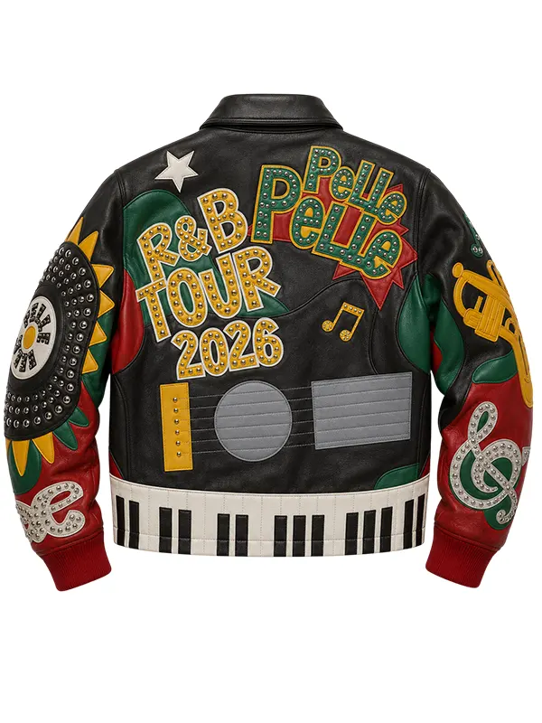 American Rapper Chris Brown RB Tour 2026 Leather Bomber Jacket