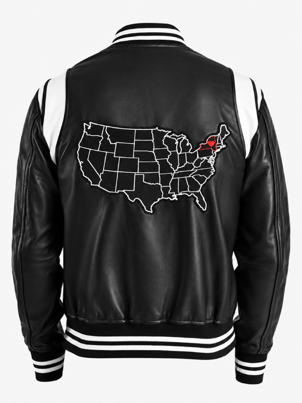 Men’s and Women New York Black Leather Varsity Jacket