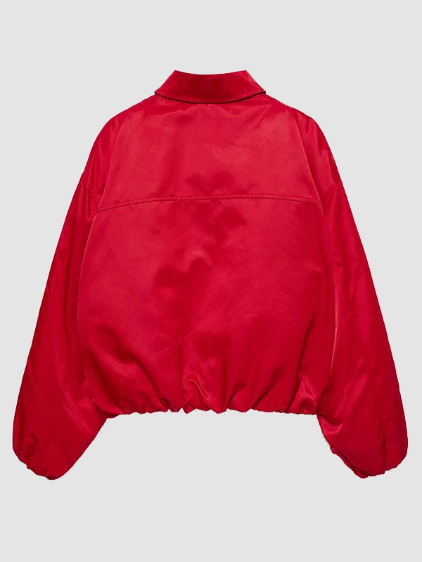 Disney F1 Womens Red Puffer Full Snap Jacket 2026
