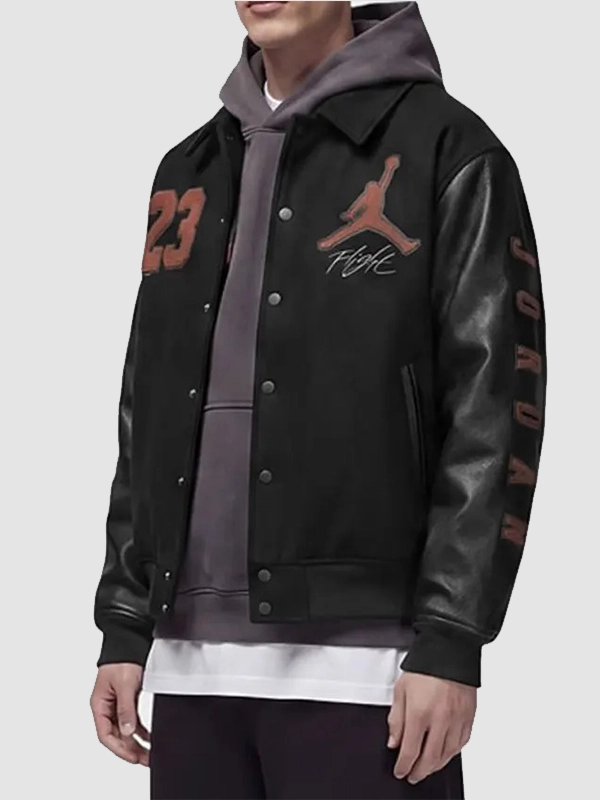 Men Women Nike x Jordan London Varsity Jacket in Black
