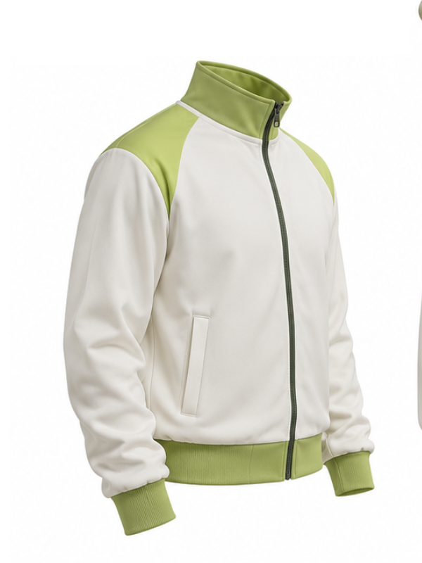 Panache Barker The Hunger Games Sunrise on the Reaping Jhaleil Swaby White and Green Jacket