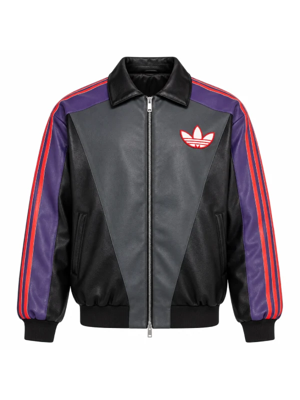 Pokemon Mewtwo Purple Black Leather Track Jacket
