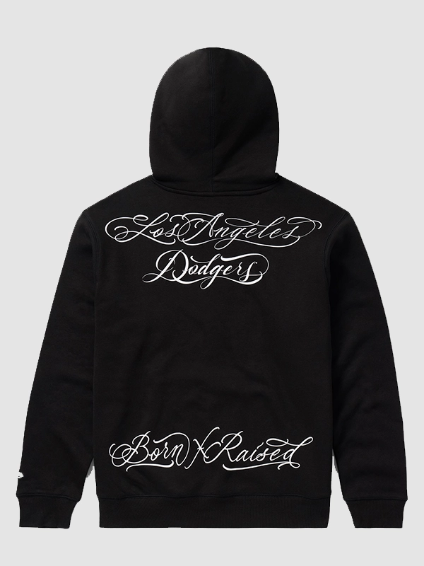 2026 Born x Raised x Los Angeles Dodgers Fine Line Black Hoodie