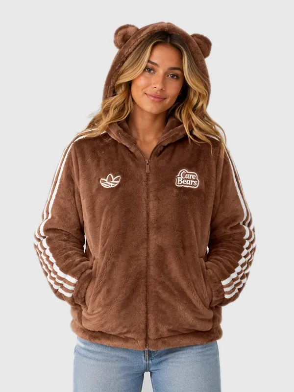 Adidas x Care Bears Brown Zip Up Fur Jacket 2026