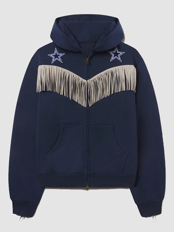 Austin Post x Dallas Cowboys Fringed Full Zip Hoodie