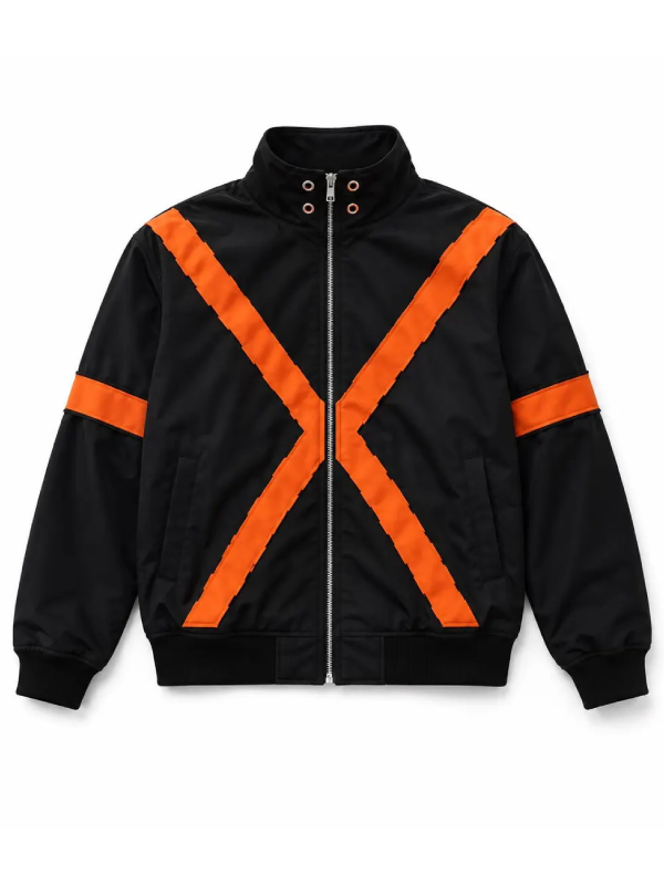 Bakugo Katsuki Black Orange Bomber Jacket