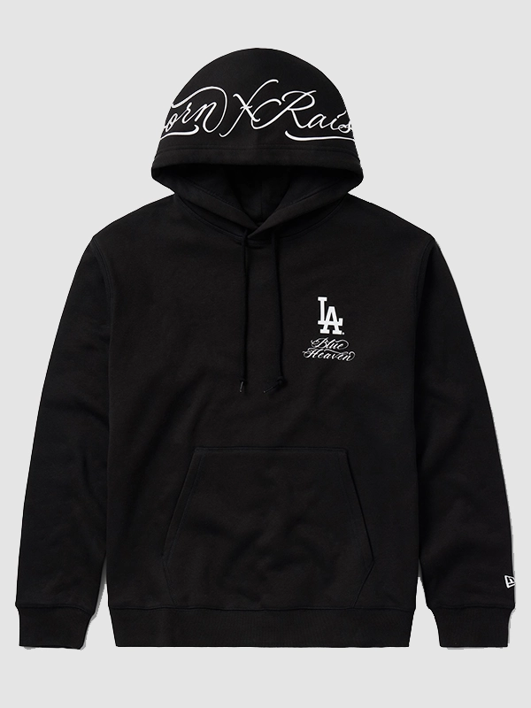 Born x Raised x Los Angeles Dodgers Fine Line 2026 Black Pullover Hoodie