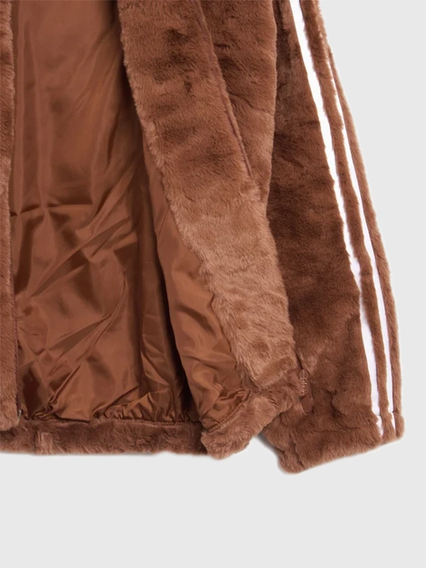 Care Bears x Adidas Brown Hooded Faux Fur Jacket