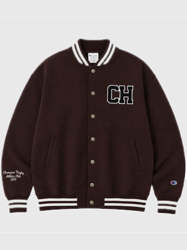 Champion 2026 x TAEHUNG BTS Varsity Jacket in Brown