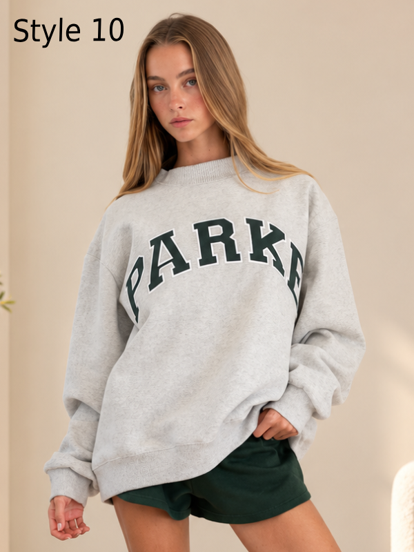 Classic Vintage Denim Varsity Sweatshirt