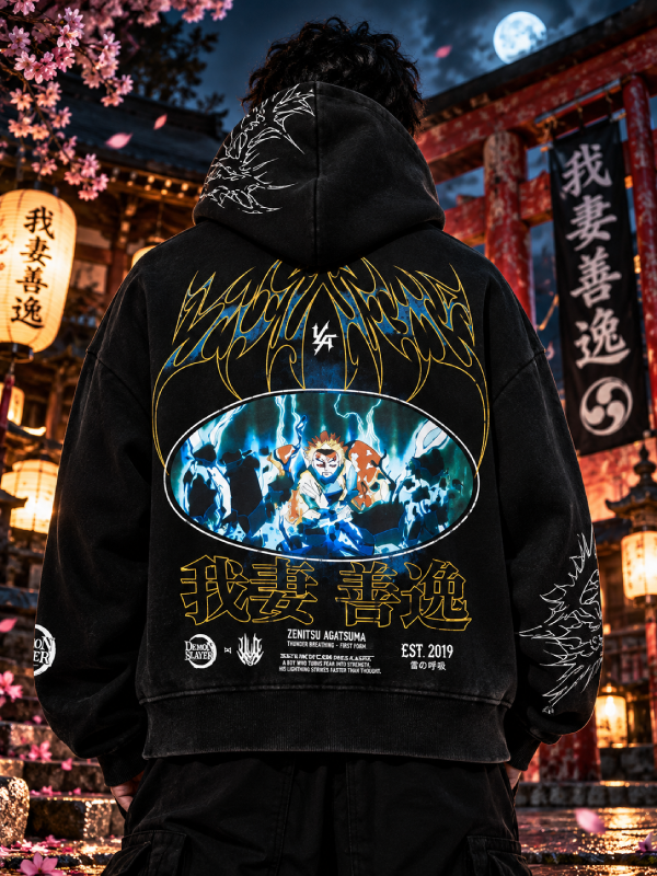 Demon Slayer Kimetsu Hoodies Thunderclap and Flash