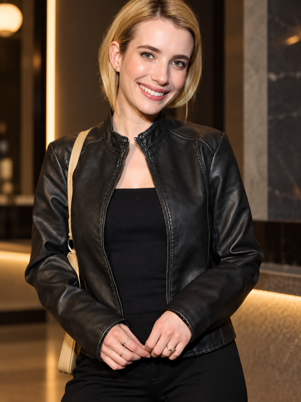 Emma Roberts Event 2026 Leather Jacket
