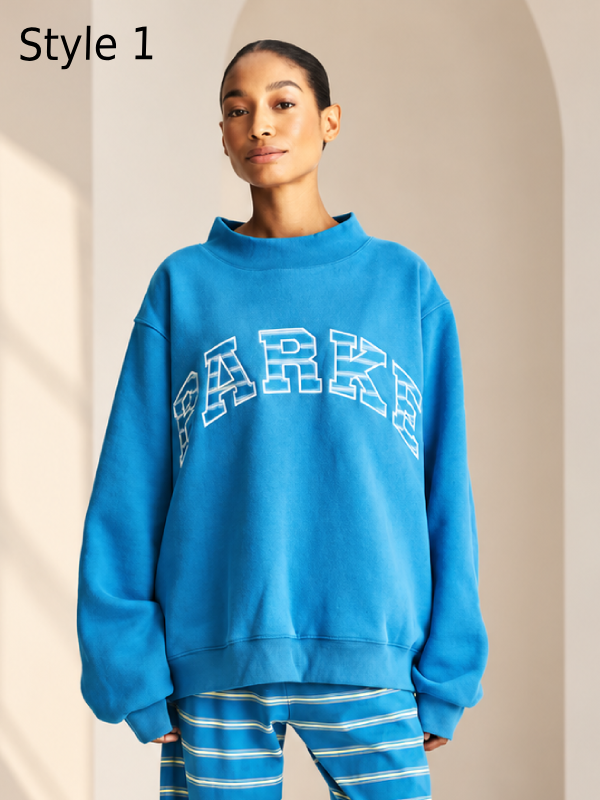 Men’s Retro Denim Varsity Pullover Mockneck