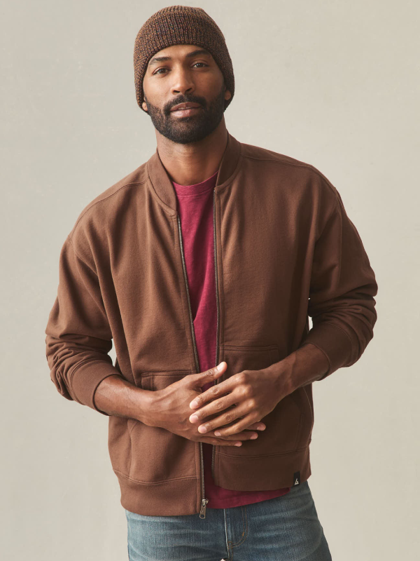 Mens Sherpa Lined Bomber Jacket