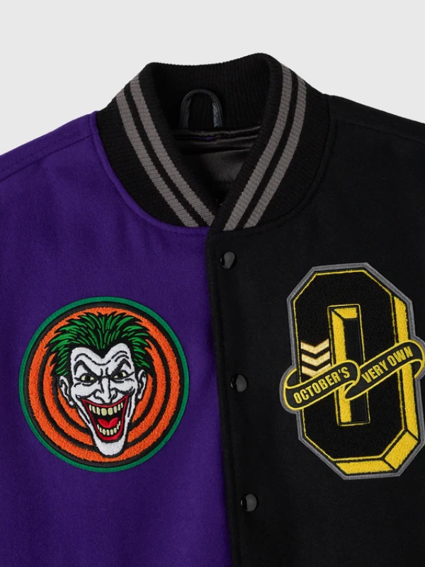 OVO Split Varsity Jacket Black Purple