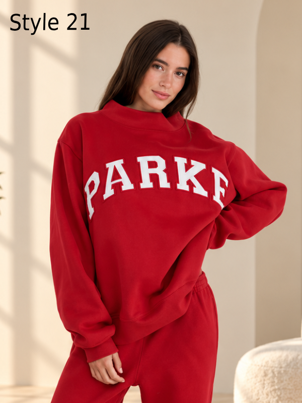 Oversized Vintage Denim Varsity Sweatshirt