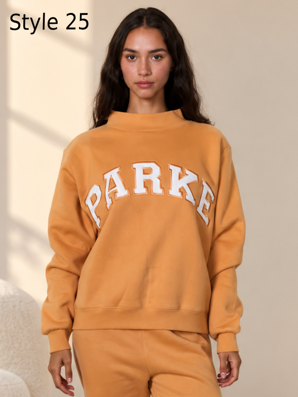 Parke Denim Varsity Mockneck Sweatshirt Vintage Fit