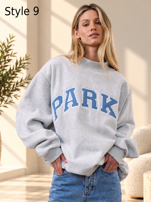 Parke Vintage Varsity Denim Sweatshirt