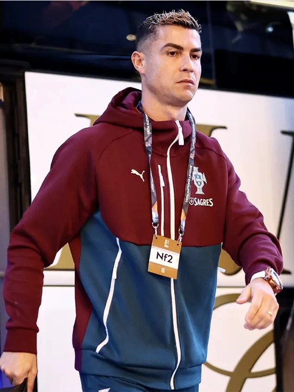 Portugal Cristiano Ronaldo PUMA 2026 Maroon Zip Up Hoodie