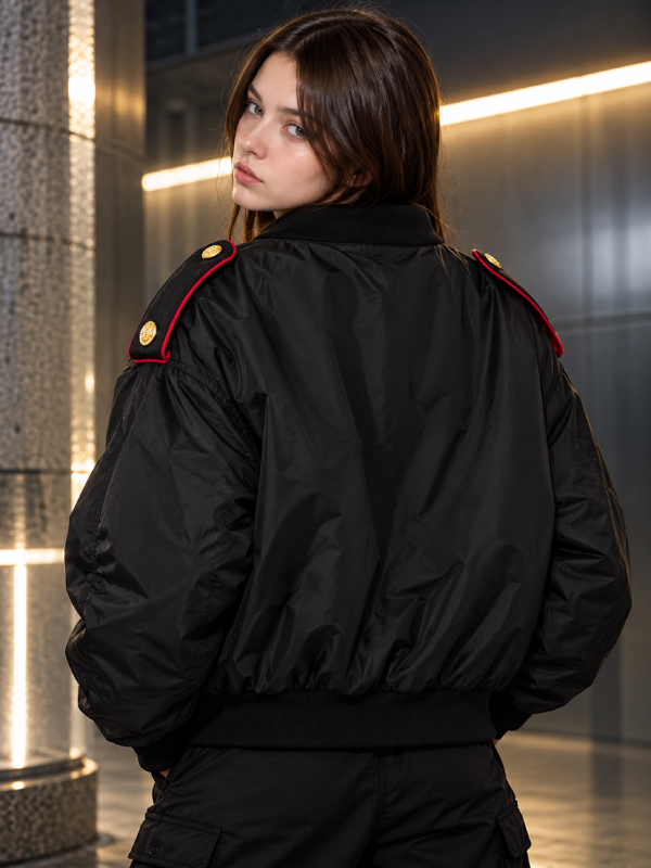 Praying Marching Band Military Style Bomber Black Jacket
