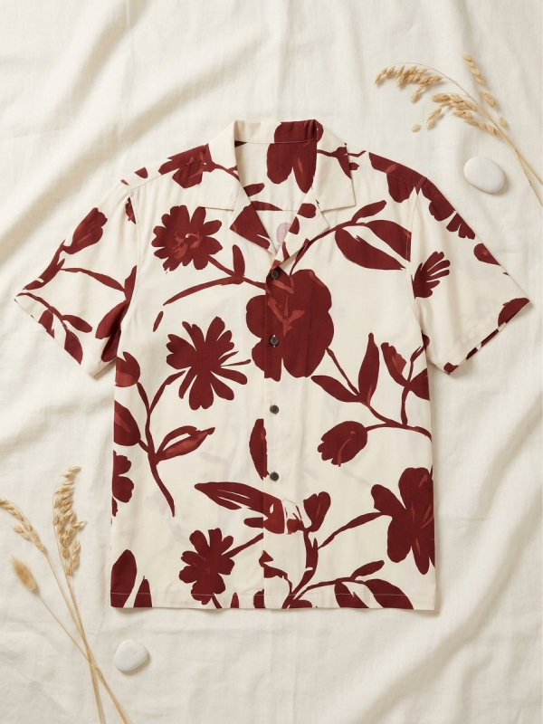 Robbie Gee Floral Print Shirt Men’s Premium Cotton