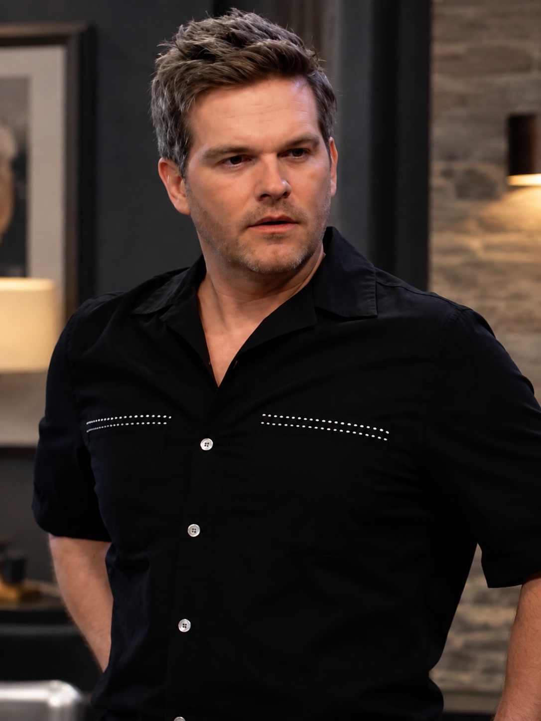 Serious Maan in a Modern Interior