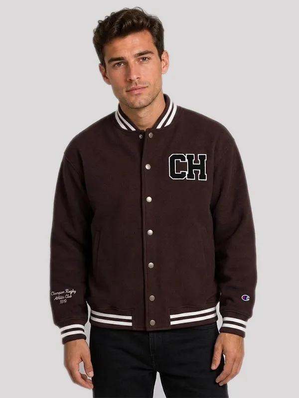 TAEHYUNG X Champion BTS Brown 2026 Varsity Jacket