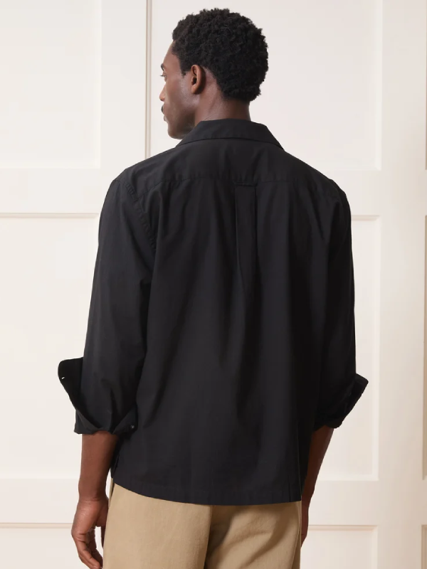 embroidered camp collar shirt men’s fashion