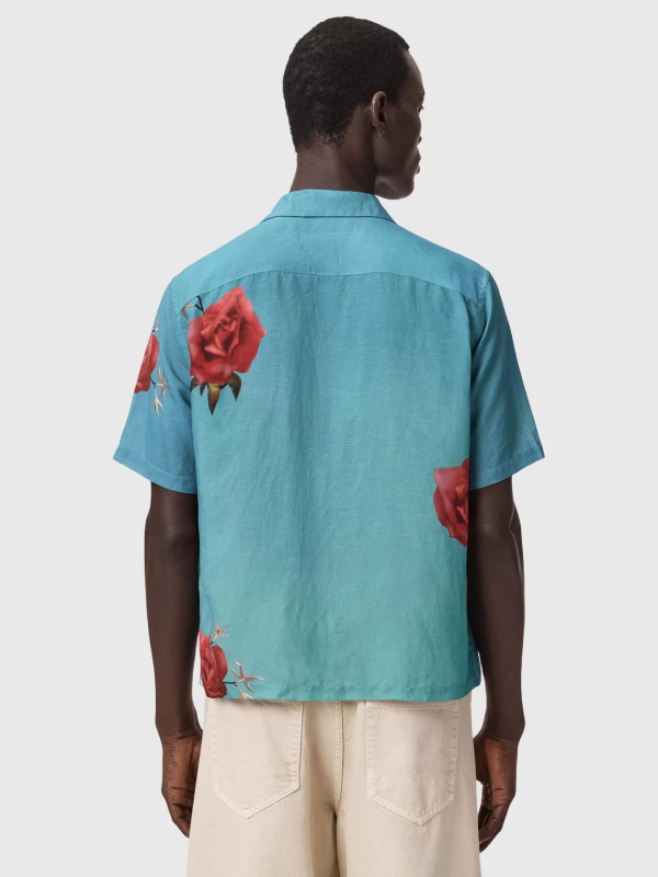 men’s ecru floral shirt